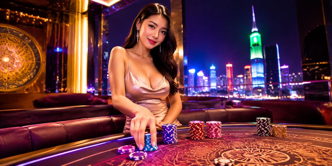 Không gian giải trí casino neon về đêm tại TP.HCM – phong cách hiện đại