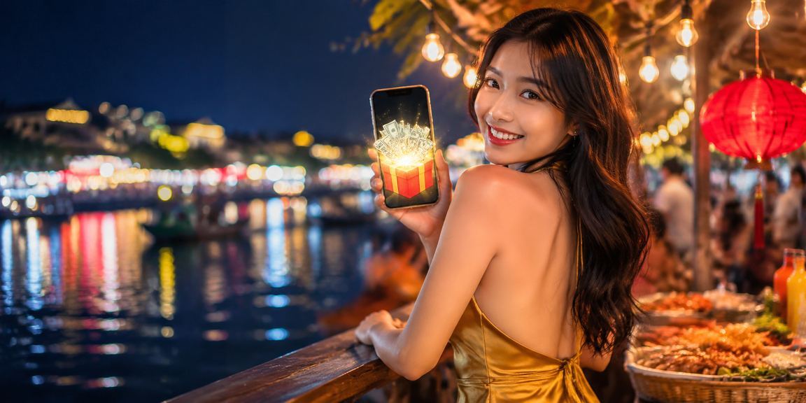 Người dùng ở chợ đêm Mekong trải nghiệm casino di động